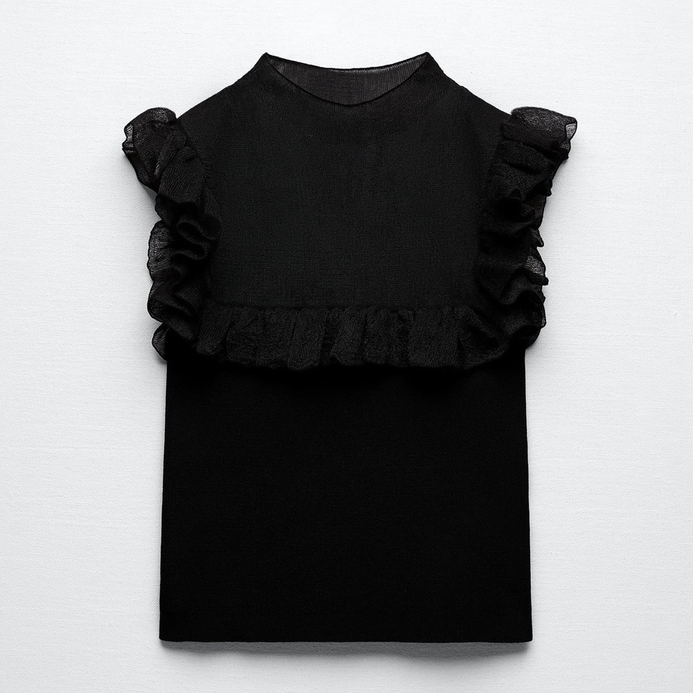 Zara Ruffle Knit Tank - Picture 2 of 4